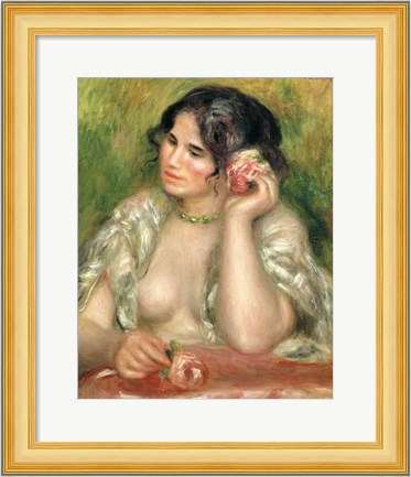 Framed Gabrielle with a Rose, 1911 Print