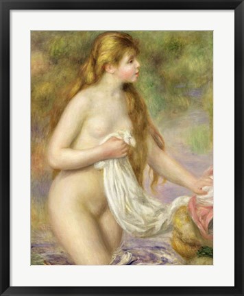 Framed Bather with long hair, c.1895 Print