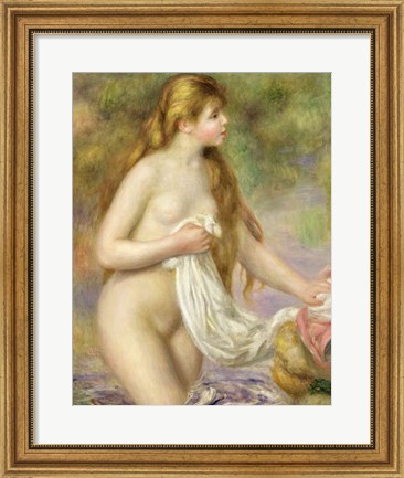Framed Bather with long hair, c.1895 Print