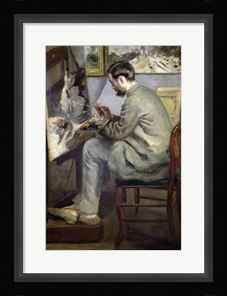 Framed Frederic Bazille at his Easel, 1867 Print