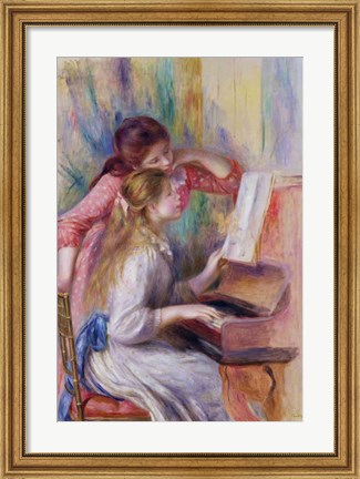 Framed Young Girls at the Piano Print