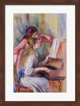 Framed Young Girls at the Piano Print