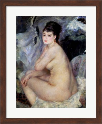 Framed Nude Seated on a Sofa, 1876 Print
