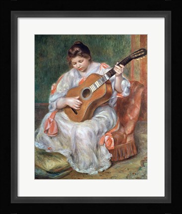 Framed Guitar Player, 1897 Print