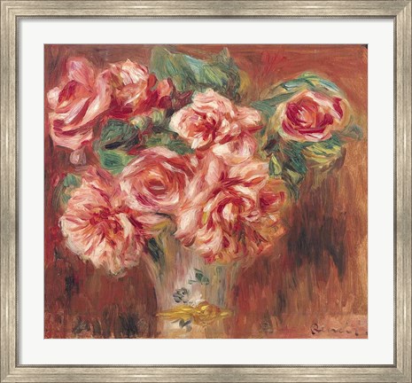 Framed Roses in a Vase, c.1890 Print