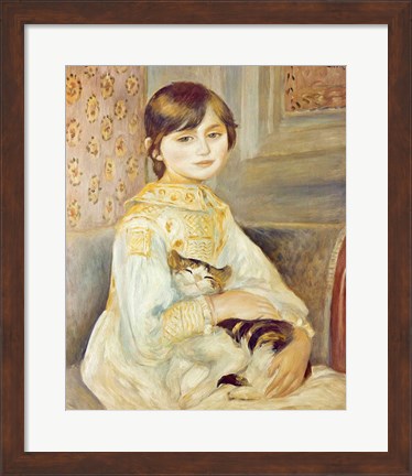 Framed Julie Manet with Cat, 1887 Print