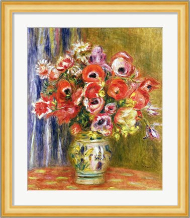 Framed Vase of Tulips and Anemones, c.1895 Print