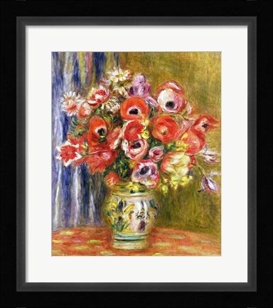 Framed Vase of Tulips and Anemones, c.1895 Print