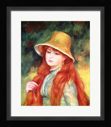 Framed Young girl in a straw hat, 1884 Print