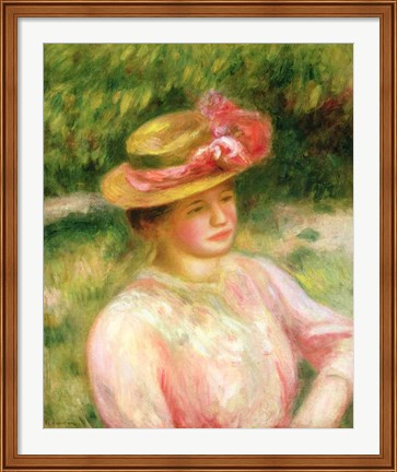 Framed Straw Hat, 1895 Print