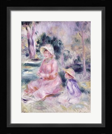 Framed Madame Renoir and her son Pierre, 1890 Print