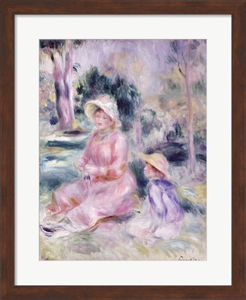Framed Madame Renoir and her son Pierre, 1890 Print