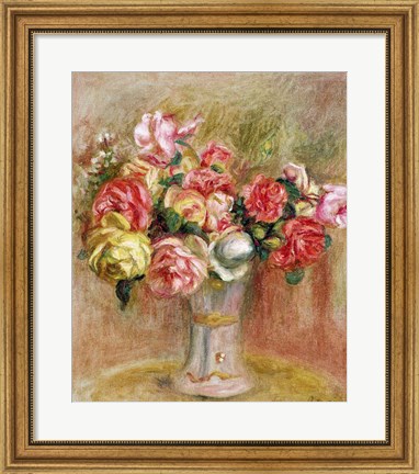Framed Roses in a Sevres vase Print