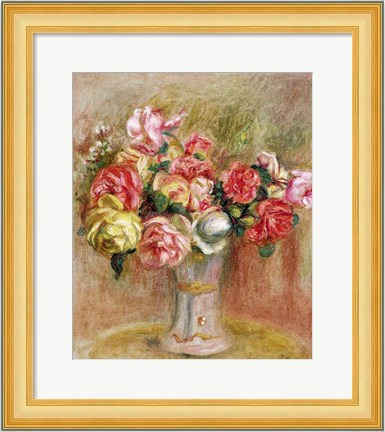 Framed Roses in a Sevres vase Print