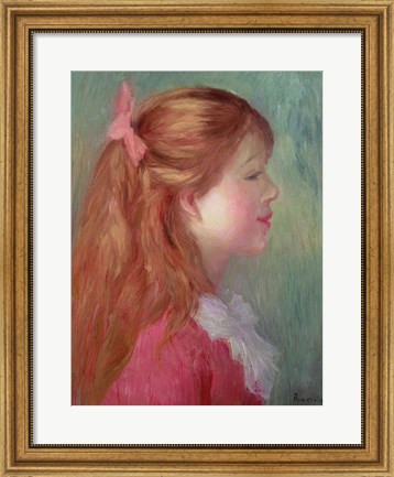 Framed Young girl with Long hair in profile, 1890 Print