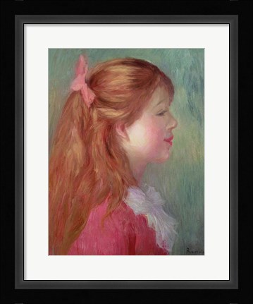 Framed Young girl with Long hair in profile, 1890 Print