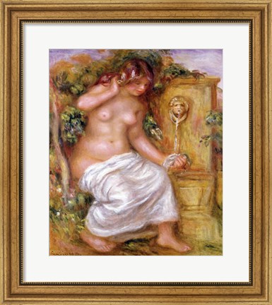 Framed Bather at the Fountain, 1914 Print