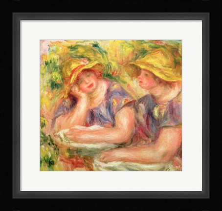Framed Two women in blue blouses, 1919 Print