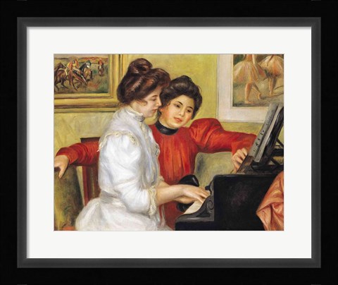 Framed Yvonne and Christine Lerolle at the piano, 1897 Print