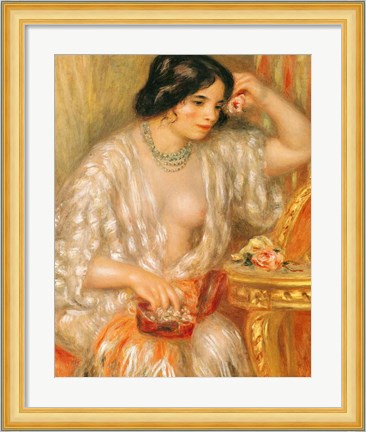 Framed Gabrielle with Jewellery, 1910 Print