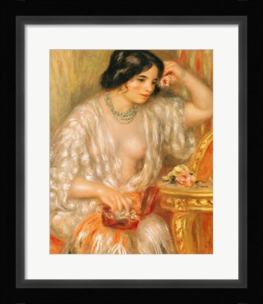 Framed Gabrielle with Jewellery, 1910 Print