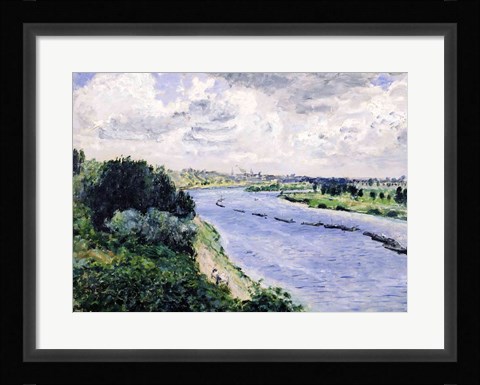 Framed Barges on the Seine, c.1869 Print