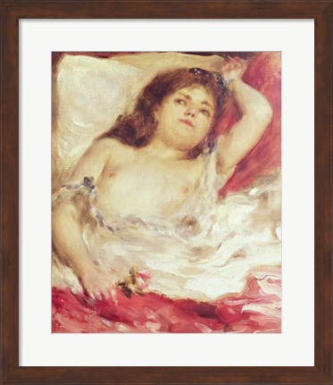 Framed Semi-Nude Woman in Bed: The Rose, before 1872 Print