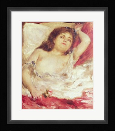 Framed Semi-Nude Woman in Bed: The Rose, before 1872 Print