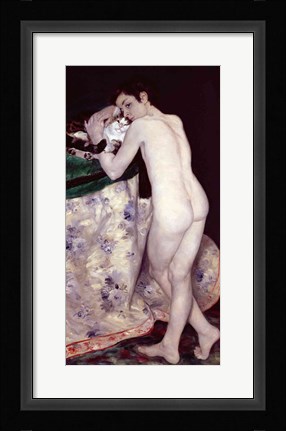 Framed Boy with a Cat, 1868 Print