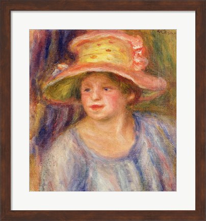 Framed Woman with a hat Print