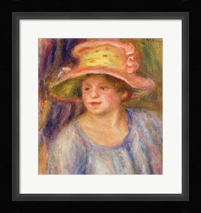 Framed Woman with a hat Print