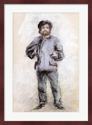 Framed Portrait of Claude Monet - standing Print