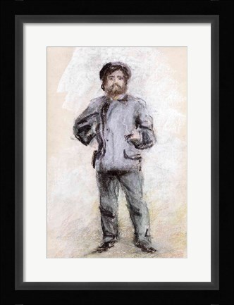 Framed Portrait of Claude Monet - standing Print