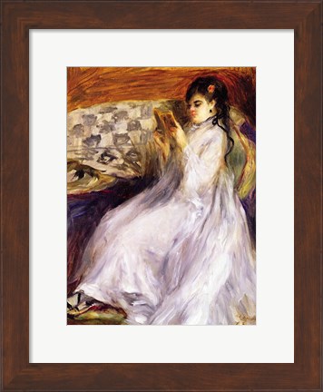 Framed Young Woman Reading, c.1873 Print