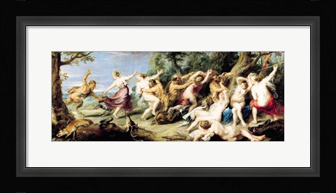 Framed Diana and her Nymphs Surprised by Fauns, 1638-40 Print