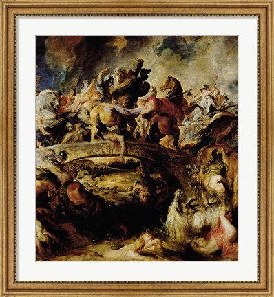 Framed Battle of the Amazons and Greeks Print