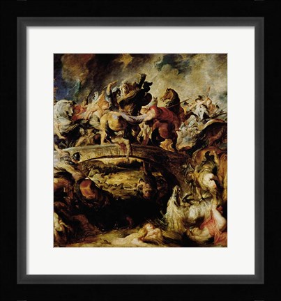 Framed Battle of the Amazons and Greeks Print