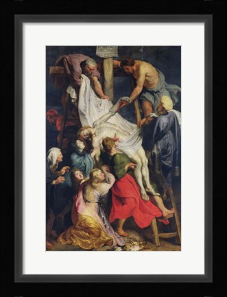 Framed Descent from the Cross, 1617 Print