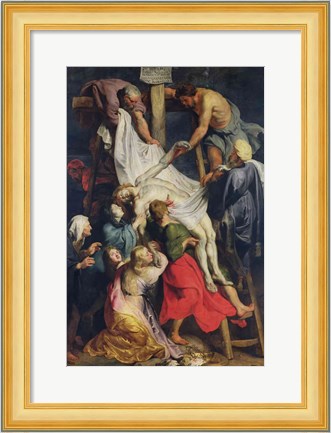 Framed Descent from the Cross, 1617 Print