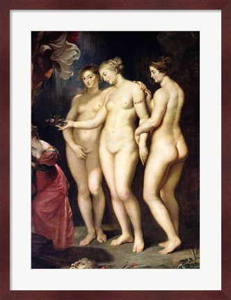 Framed Medici Cycle: Education of Marie de Medici, detail of the Three Graces Print