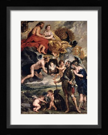 Framed Medici Cycle: Henri IV Receiving the Portrait of Marie de Medici Print