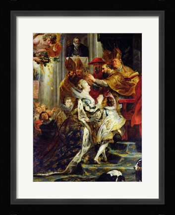 Framed Medici Cycle: The Coronation of Marie de Medici, detail of the crowning Print