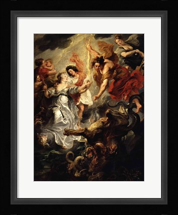 Framed Reconciliation of Marie de Medici and her son Print