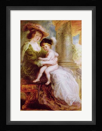 Framed Helene Fourment - with child Print