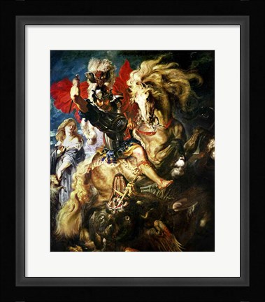 Framed St. George and the Dragon, c.1606 Print