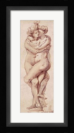 Framed Embracing Couple Print