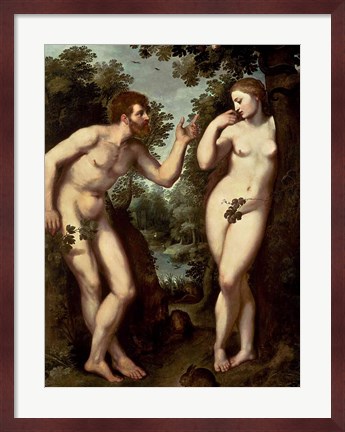 Framed Adam and Eve, c.1599 Print