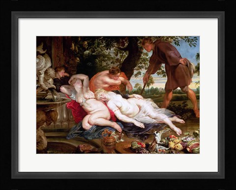 Framed Cimon and Iphigenia, 1617 Print