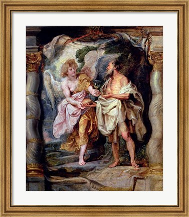 Framed Prophet Elijah and the Angel in the Wilderness Print