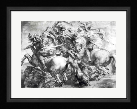 Framed Battle of Anghiari after Leonardo da Vinci Print